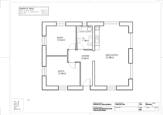 Grundriss eines Musterhauses